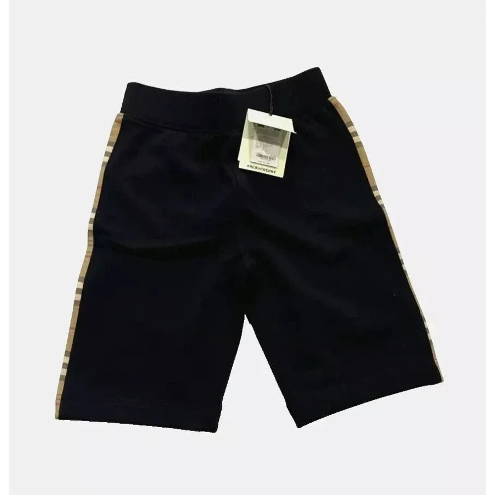 Burberry boys Nolen Check Insert Shorts -size 3Y / 3  Black  Archive Beige $340‎